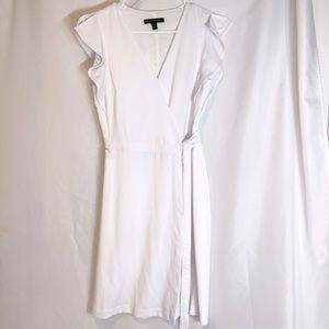 White knee length wrap dress. Size 0